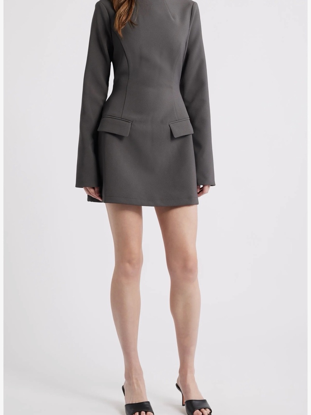 Odd muse split sleeve mini dress in grey. NWT
